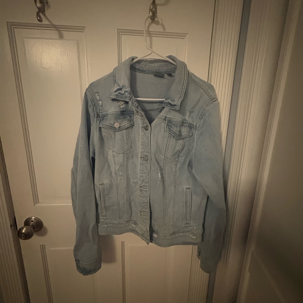New York & Company Light Blue Jean Jacket